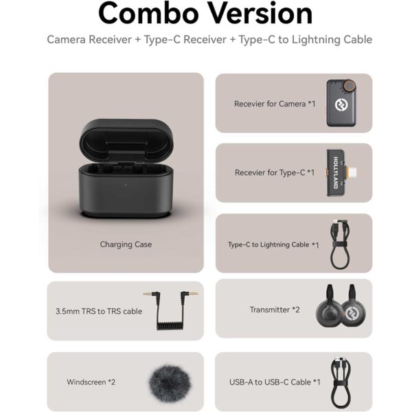 میکروفون یقه ای بی‌سیم هالی لند مدل Lark M2S combo