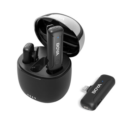 میکروفون یقه ای بی سیم بویا مدل BY-WM3T-D2 رابط Lightning با باکس شارژ