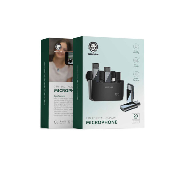 میکروفون یقه ای بی سیم گرین لاین مدل GN2IN1DDMLTBK 2in1 رابط Lightning