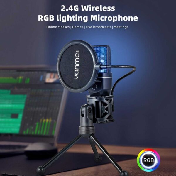میکروفون استودیویی بی سیم یانمای مدل SF777W RGB