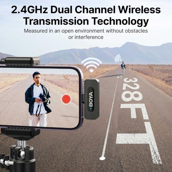 میکروفون یقه ای بی سیم بویا مدل V3 COMBO رابط Type C و Lightning