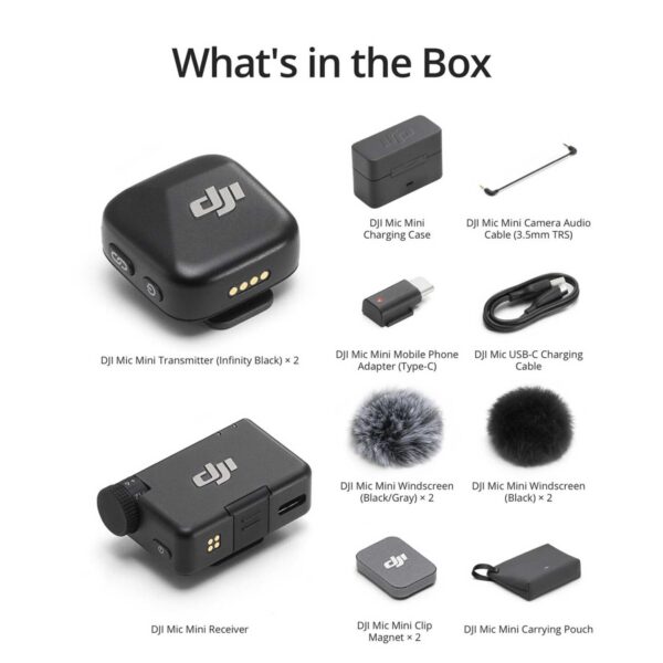 میکروفون یقه ای بی سیم دو کاربره دی جی آی مدل DJI MIC MINI