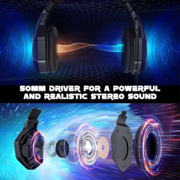 هدست گیمینگ با سیم اونیکوما مدل K10 PRO RGB