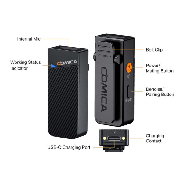میکروفون یقه ای بی سیم کامیکا مدل Vimo C3