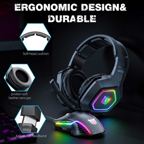 هدست گیمینگ با سیم اونیکوما مدل K10 7.1 RGB