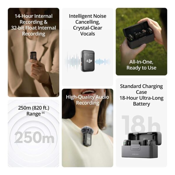 میکروفون یقه ای بی سیم دی جی آی مدل DJI DUAL MIC 2