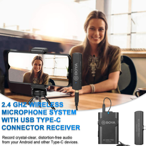 میکروفون یقه ای بی سیم بویا مدل BY-WM4 PRO-K5 رابط Type-C