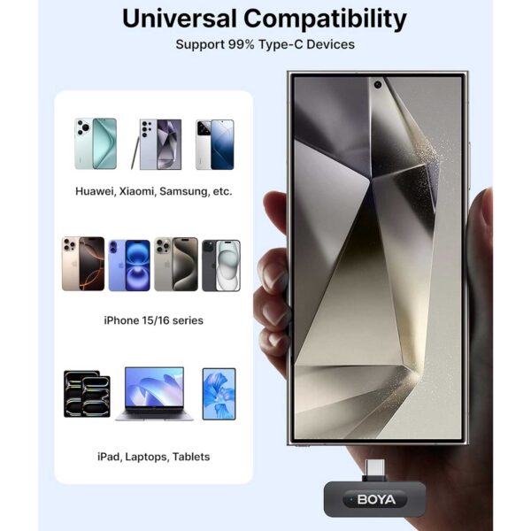 میکروفون یقه ای بی سیم بویا مدل V30 رابط Type C