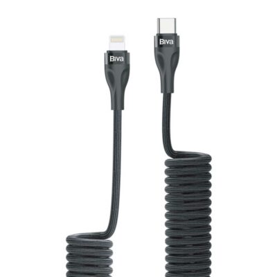 کابل lightning به Type-C فنری بیوا مدل C25CL توان 20 وات