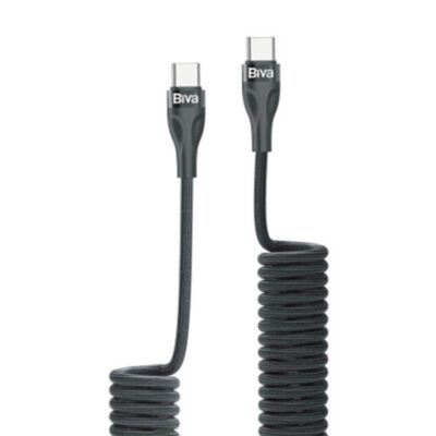 کابل فنری Type-C به Type-C بیوا مدل C25CC طول 1.8متر توان 60 وات