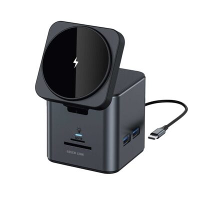 هاب و پایه شارژ بی سیم گرین لاین مدل 9in1 HUB Docking Station GN9IN1HUBBK