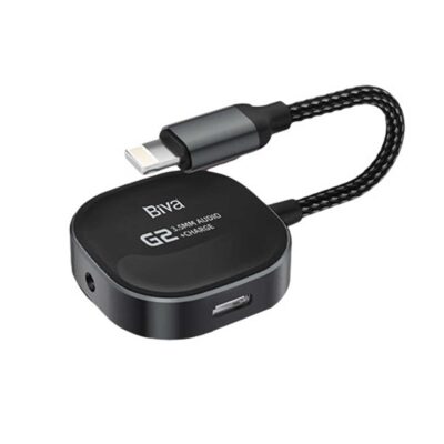 کابل تبدیل Lightning اتصال همزمان هندزفری و شارژر بیوا مدل Jack02L
