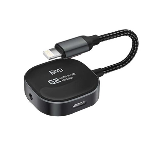 کابل تبدیل Lightning اتصال همزمان هندزفری و شارژر بیوا مدل Jack02L