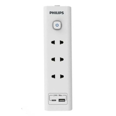 محافظ برق 3تایی فیلیپس به همراه USB مدل CHP4330WB کابل 3 متری