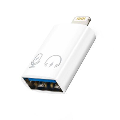 تبدیل USB به lightning مدل OTG WHITE