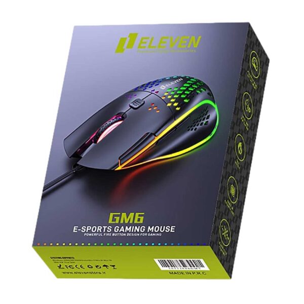 ماوس گیمینگ با سیم الون مدل GM6 RGB