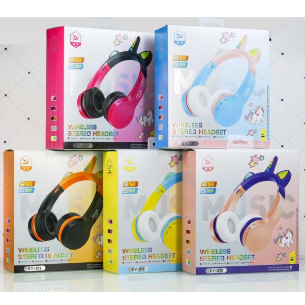 هدفون بی سیم بچگانه طرح اسب تک شاخ مدل XY-212