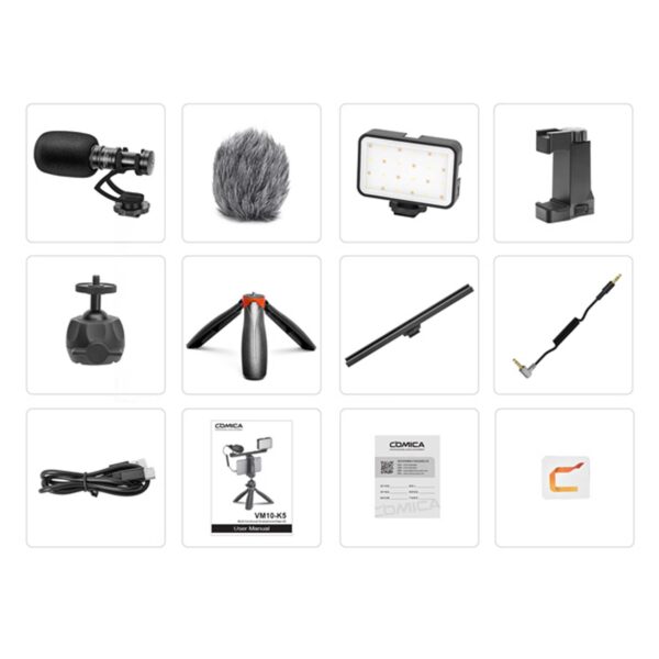 کیت نگهدارنده موبایل کامیکا مدل CVM-VM10-K5 همراه نور و میکروفون