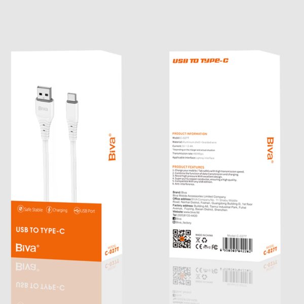 کابل Type-C بیوا مدل C027T توان 12 وات