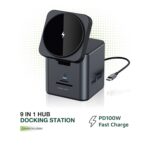 هاب و پایه شارژ بی سیم گرین لاین مدل 9in1 HUB Docking Station GN9IN1HUBBK