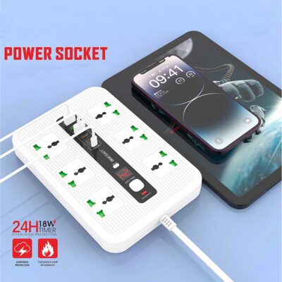 سه راهی برق 6 خانه وان سام مدل U10 کابل 3 متری
