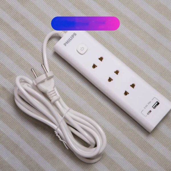 محافظ برق 3تایی فیلیپس به همراه USB مدل CHP4330WB کابل 3 متری