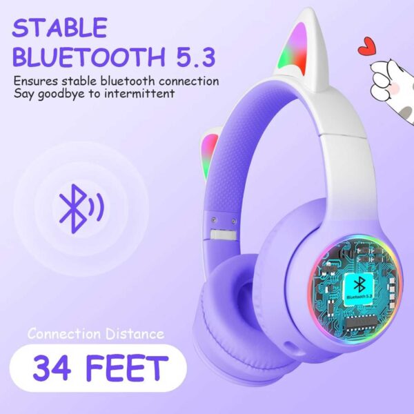 هدفون بی سیم بچگانه طرح گربه مدل AKZ60