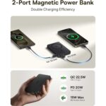 پاوربانک وایرلس مگنتی باسئوس مدل Airpow 2 Qi2 ظرفیت 10000 میلی آمپر ساعت توان 22.5 وات