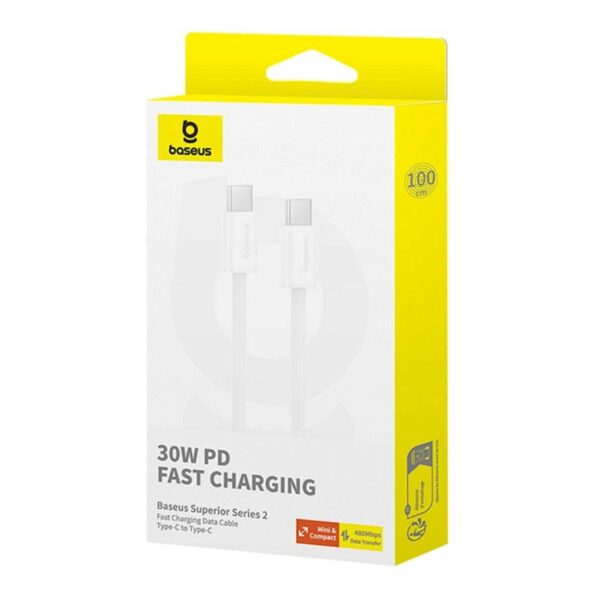 کابل Type-C باسئوس CB000064 Superior Series 2 طول 1 متر توان 100 وات