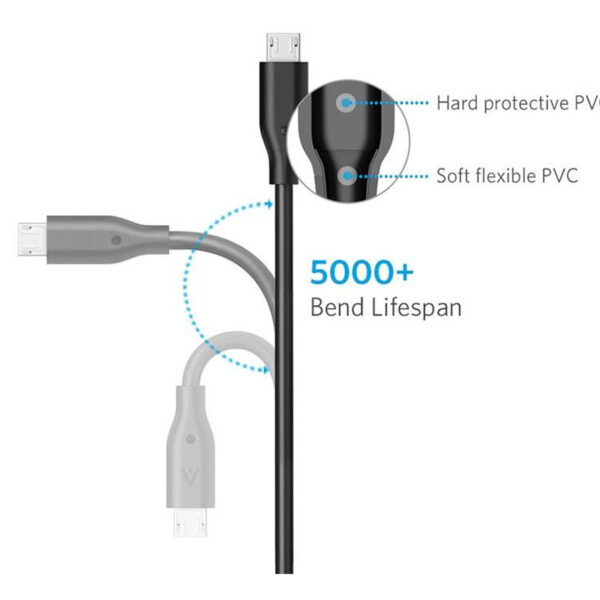 کابل تبدیل USB به Micro-USB انکر مدل A8133 طول 1.8 متر