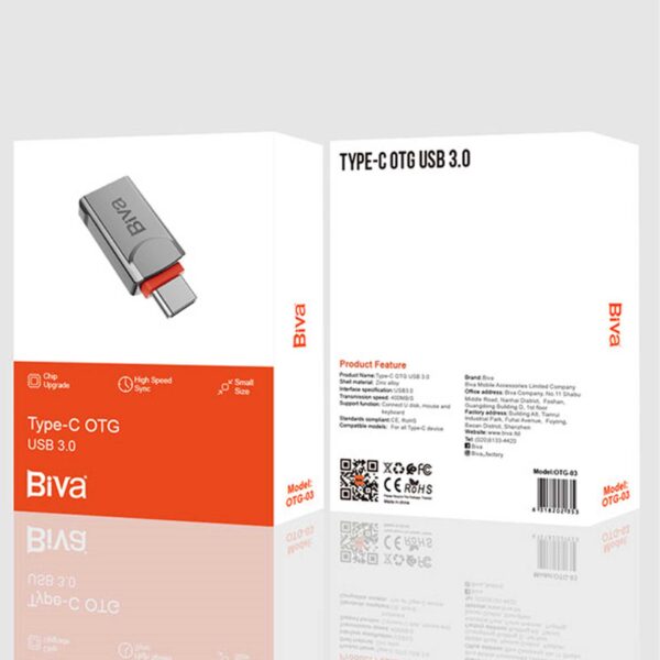 تبدیل OTG USB به Type-C بیوا مدل 03