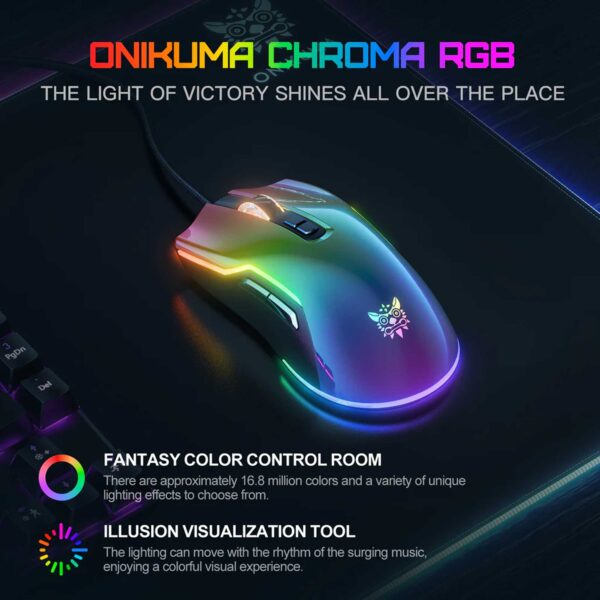 ماوس گیمینگ با سیم اونیکوما مدل CW922 RGB
