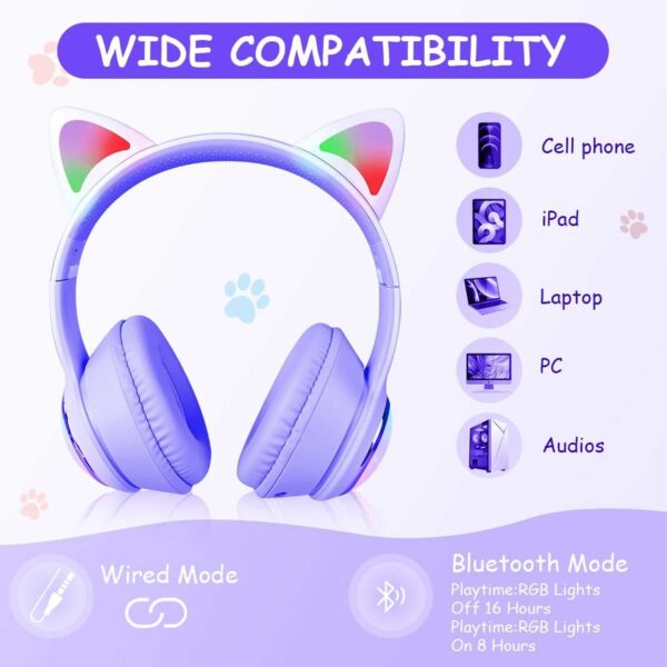 هدفون بی سیم بچگانه طرح گربه مدل AKZ60