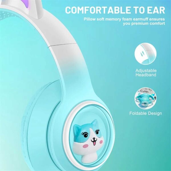 هدفون بی سیم بچگانه طرح گربه مدل AKZ02