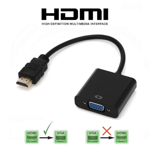 تبدیل HDMI به VGA به همراه کابل AUX - با پاور