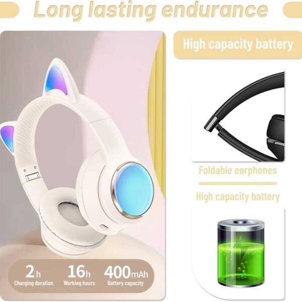 هدفون بی سیم بچگانه طرح گربه مدل AKZ65