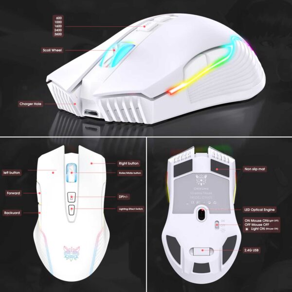 ماوس گیمینگ بی سیم اونیکوما مدل CW905 2.4GHz RGB