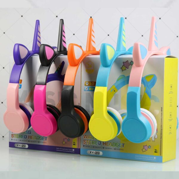 هدفون بی سیم بچگانه طرح اسب تک شاخ مدل XY-212