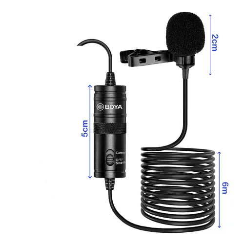 میکروفون یقه ای با سیم بویا مدل BY-M1 BOYA BY-M1 Lavalier Microphone Micro-Cravate
