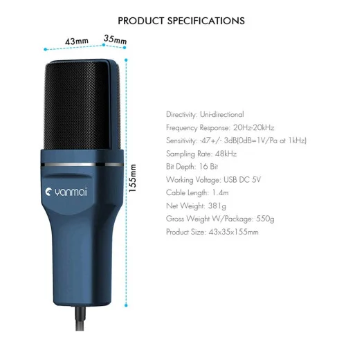میکروفون استودیویی یانمای مدل SF777 - Image 7