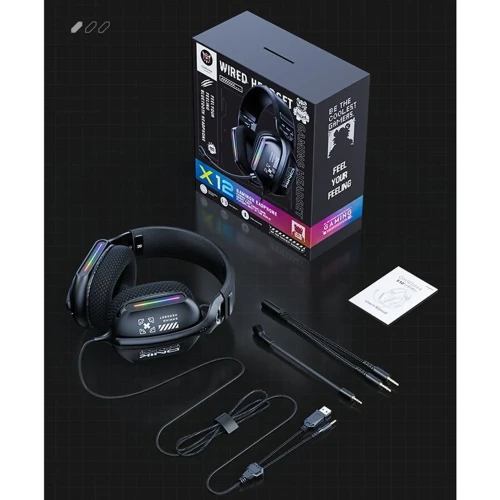 هدفون با سیم گیمینگ اونیکوما مدل X12 RGB - Image 10