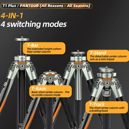 سه پایه دوربین فوتوپرو مدل T1 Plus نوع هد T-Bar - Image 11