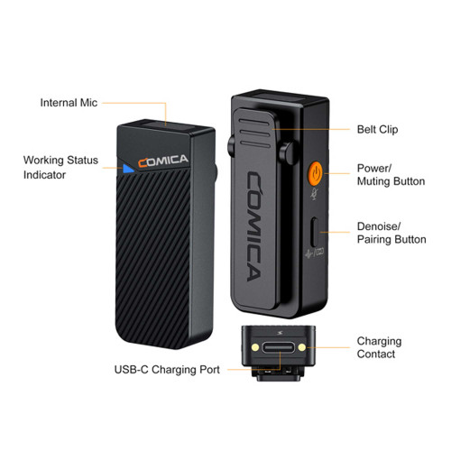میکروفون یقه ای بی سیم کامیکا مدل Vimo C2 - Image 2
