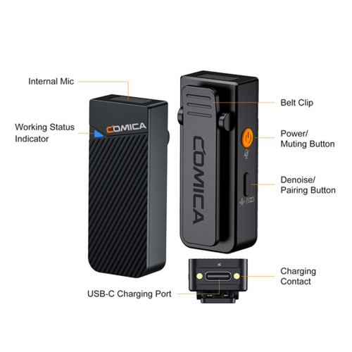 میکروفون یقه ای بی سیم کامیکا مدل Vimo C2 - Image 3