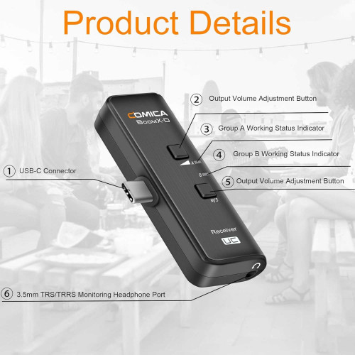 گیرنده میکروفون یقه ای بی سیم کامیکا مدل BoomX-D UC Rx - Image 3