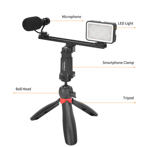 کیت نگهدارنده موبایل کامیکا مدل CVM-VM10-K5 همراه نور و میکروفون - Image 4