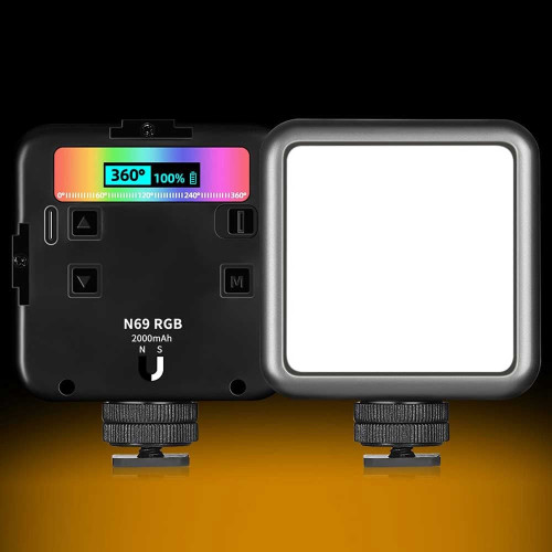 نور ثابت مخصوص موبایل و دوربین شارژی مدل N69 RGB - Image 5