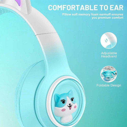 هدفون بی سیم بچگانه طرح گربه مدل AKZ02 - Image 8