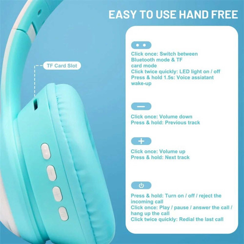 هدفون بی سیم بچگانه طرح گربه مدل AKZ02 - Image 9