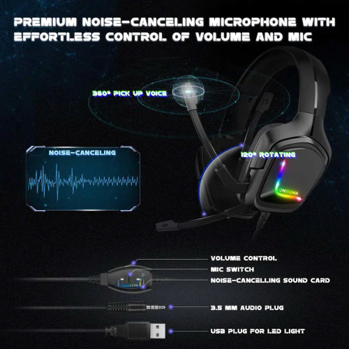 هدست گیمینگ با سیم اونیکوما مدل K20 RGB - Image 9